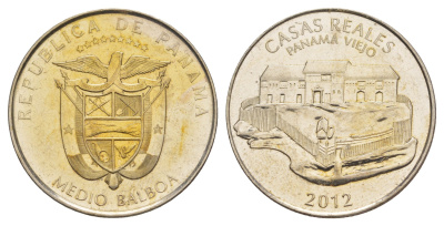 Панама 1/2 бальбоа (50 сентесимо) 2012 Панама-Вьехо - Королевский дом KM 143 медь плакированная медно-никелем UNC 4645-225