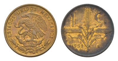 Мексика 1 сентаво 1952 KM 417 бронза 4649-852