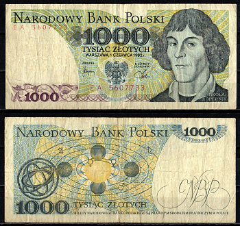 Польша 1000 злотых 1982 Pick 146 c бумага 6262-34-4-2