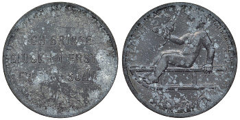 Австрия жетон 1946 удачи в первом году свободы, ребенок с клевером на санках цинк 4121-144