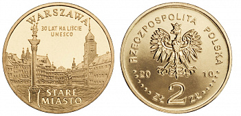 Польша 2 злотых 2010 MW, серия города Польши, Варшава, старый город KM 751 нордик UNC M8-03