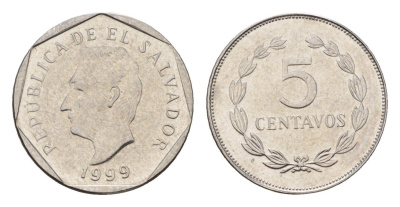 Сальвадор 5 сентаво 1999 KM 154b сталь плакированная никелем UNC 4643-819