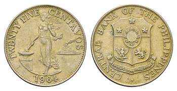 Филиппины 25 сентаво 1964 KM 189 медь цинк никель 4666-654