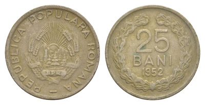 Румыния 25 бань (бани) 1952 KM 85.1 медно-никель 4632-545