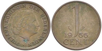 НИДЕРЛАНДЫ 1 ЦЕНТ 1966 ЮЛИАНА (1948-1980) KM 180 бронза 214-1033