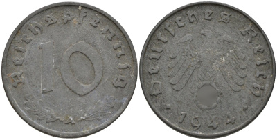 Германия 10 рейхспфеннигов 1944 A KM 101, J.371 цинк 4151-266