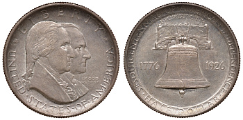 США 1/2 доллара ( 50 центов) 1926 150 лет Независимости США KM 160 серебро 02-205-46