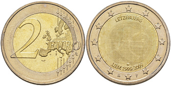 Люксембург 2 евро 2009 10 лет монетарной политики ЕС (EMU) и введения евро KM 107 биметалл UNC 4111-626