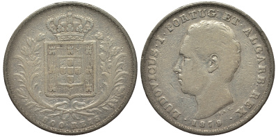 Португалия 500 рейс 1879 Луиш (Людовик) I (1861-1889) KM 509 серебро 1524-1022