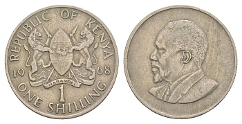 Кения 1 шиллинг 1968 Джомо Кениата KM 5 медно-никель 4544-933