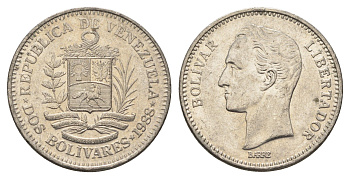 Венесуэла 2 боливара 1988 Симон Боливар Y 43 никель 4662-936