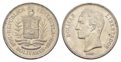 Венесуэла 2 боливара 1988 Симон Боливар Y 43 никель 4662-936