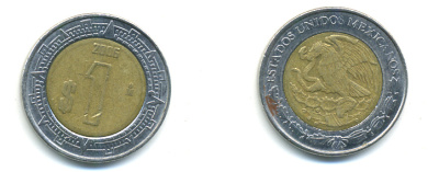 Мексика 1 песо 2006 KM 603 биметалл 176-1246