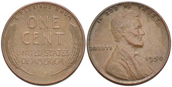 США 1 ЦЕНТ 1950 ЛИНКОЛЬН KM А132 медь цинк 218-532
