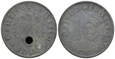 Германия 10 рейхспфеннигов 1940 E KM 101, J. 371 цинк    4656-116