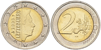 Люксембург 2 евро 2003 KM 82 биметалл 4148-813