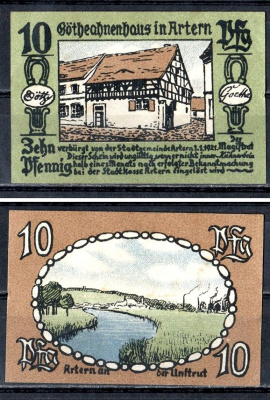 Артерн (Пруссия, Саксония) 5 пфеннигов 1921 Mehl Grabowski A26.3a бумага UNC (пресс) 7556-45-4-2