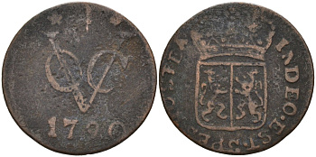 Нидерландская Восточная Индия, Гельдерланд (Gelderland) 1 дуит 1790 KM 50.2 медь 4577-114