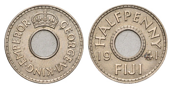 Фиджи 1/2 пенни 1941 Георг VI (1936-1952) KM 14 медно-никель aUNC 4127-1944