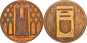 Англия медаль ND Вестминстерское аббатство в Лондоне  бронза  PROOF  5-6-1-30