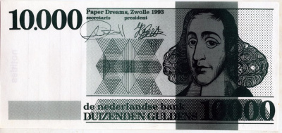 НИДЕРЛАНДЫ 10000 ГУЛЬДЕНОВ 1993 320 Х 134 ПРИНТ ОДНОСТОРОННИЙ, СУВЕНИРНАЯ бумага UNC (ПРЕСС) 6283-45-1