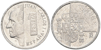 Испания 1 песета 1993 Хуан Карлос I (1975 - 2014) KM 832 алюминий 4154-527