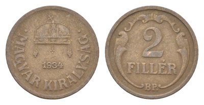 Венгрия 2 филлера 1934 BP KM 506 бронза 4665-439