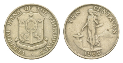 Филиппины 10 сентаво 1962 KM 188 медь цинк никель 4632-127