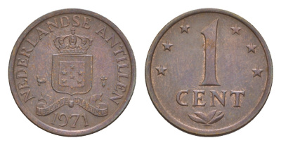 Нидерландские Антильские острова (Нидерландские Антилы) 1 цент 1971 Юлиана (1948-1980) KM 8 бронза 4649-862
