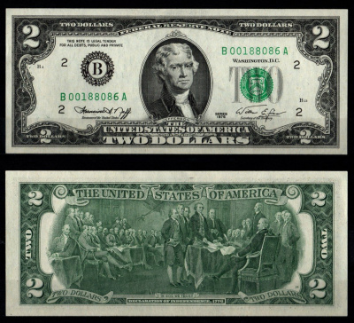США 2 доллара 1976 Pick 461 бумага aUNC 8605-33-2-2