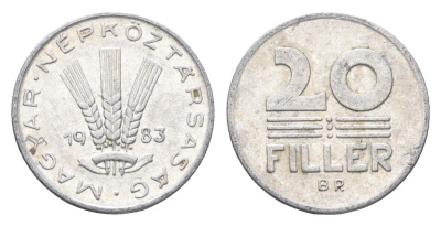 Венгрия 20 филлеров 1983 BP KM 573 алюминий 4665-1223