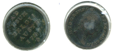 АВСТРИЙСКИЕ НИДЕРЛАНДЫ 1 ЛИАРД 1749 МАРИЯ ТЕРЕЗА KM 2 медь 503-521