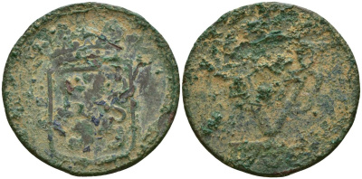 Нидерландская Ост-Индия 1 дуит 1736 KM 70 медь 4573-1143