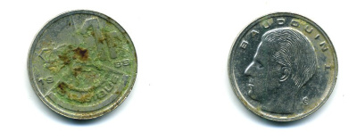 Бельгия 1 франк 1989 Belgique, Бодуэн I (1951-1993) KM 170 железо плакированное никелем 4364-647