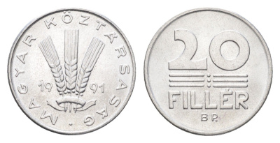 Венгрия 20 филлеров 1991 BP KM 676 алюминий UNC 4668-225