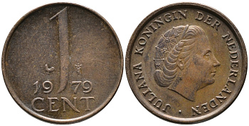 НИДЕРЛАНДЫ 1 ЦЕНТ 1979 ЮЛИАНА KM 180 бронза 96-1241