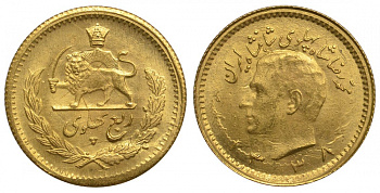 Иран 1/4 пахлави 1959 Мохаммед Реза KM 1160a золото 00-808-36