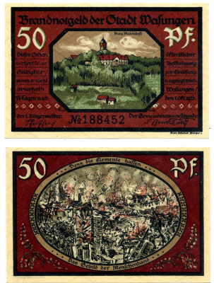 МАФУНГЕН 50 пфеннигов 1921 1 октября 1921, НОТГЕЛЬД бумага 2195-3-3-2