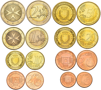 Мальта евронабор из 8 монет 2008 UNC N4-49a
