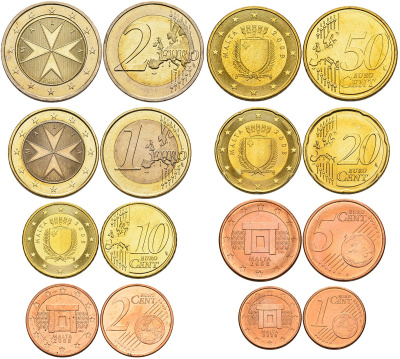 Мальта евронабор из 8 монет 2008 UNC N4-49a