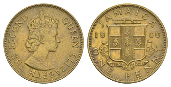 Ямайка 1 пенни 1960 KM 37 никель латунь 4641-752
