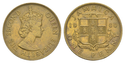 Ямайка 1 пенни 1960 KM 37 никель латунь 4641-752