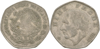 Мексика 10 песо 1981 Мигель Идальго-и-Костилья KM 477.2 медно-никель 4120-924
