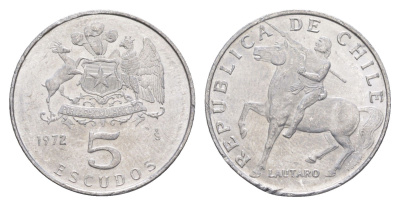 Чили 5 эскудо 1972 год-тип KM 199a алюминий UNC 4652-1037