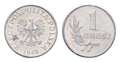 Польша 1 грош 1949 Y 39 алюминий UNC 4674-948