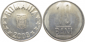 Румыния 10 бань (бани) 2009 KM 191 сталь плакированная никелем 112-542