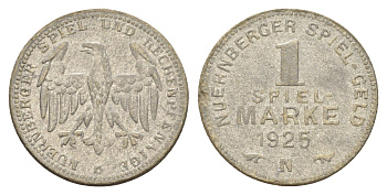 Германия игровой жетон в 1 марку 1925 диаметр 23 мм, вес 0,6 гр картон 4704-245