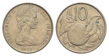 Острова Кука 10 центов 1973 KM 4 медно-никель 4631-1111