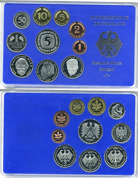 ФРГ государственный набор из 10 монет 2000 F    PROOF  3-5-3-35