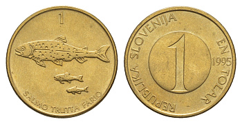 Словения 1 толар 1995 KM 4 латунь UNC 4659-561